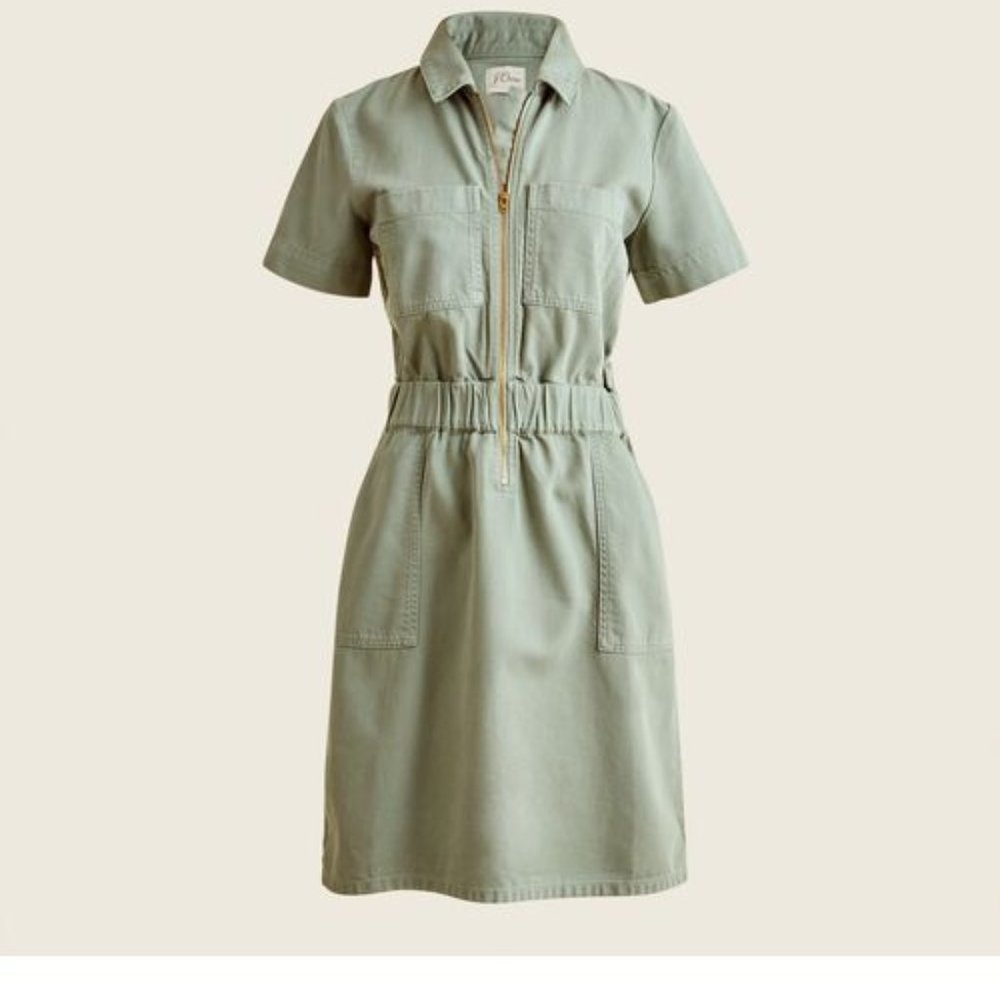 J Crew zip-front chino dress
